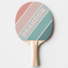 Raquete De Ping Pong Vintage Marisco Macio Listras Ousadas com Nome