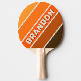 Raquete De Ping Pong Vintage Midnight Sunrise Bold Listrado com Nome