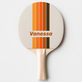 Raquete De Ping Pong Vintage Midnight Sunrise com Listras e Nome