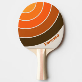 Raquete De Ping Pong Vintage Midnight Sunrise Listra Circular com Nome