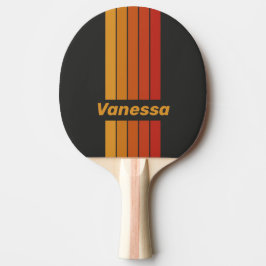 Raquete De Ping Pong Vintage Midnight Sunset Listras com Nome
