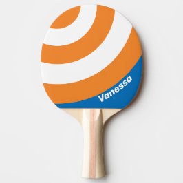 Raquete De Ping Pong Vintage New Amsterdam Circle Stripe com Nome