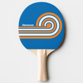 Raquete De Ping Pong Vintage New Amsterdam Curl Stripes com Nome