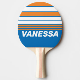 Raquete De Ping Pong Vintage New Amsterdam Faixa do Horizonte com Nome