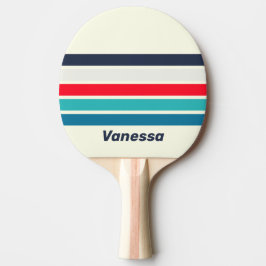 Raquete De Ping Pong Vintage Ocean Across Striping with Name