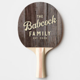 Raquete De Ping Pong Vintage Planks Retro Family Name & Year