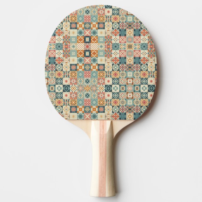 Raquete De Ping Pong Vintage, retalhamento de aparência (Frente)