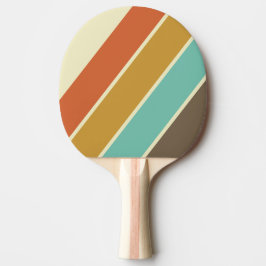 Raquete De Ping Pong Vintage Retro Rainbow Bold Striped