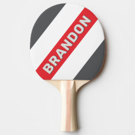 Raquete De Ping Pong Vintage Split Wingtip Bold Listrado com Nome