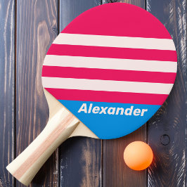 Raquete De Ping Pong Vintage Sport Blue Crush Strips com Nome