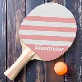 Raquete De Ping Pong Vintage Sport Kiss Stripes com Nome
