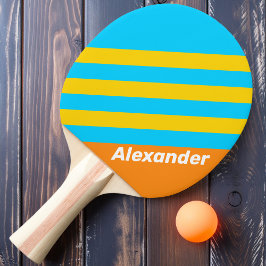 Raquete De Ping Pong Vintage Sport Summer Strips com Nome