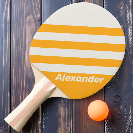 Raquete De Ping Pong Vintage Sport Sun Kissed Stripes com nome