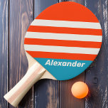 Raquete De Ping Pong Vintage Sport Sunset Tide Rush Strih com Nome<br><div class="desc">O Vintage Sport Sunset Tide Rush Stripes Ping Pong Paddle apresenta um vibrante e atraente design, inspirado pelas matizes dinâmicas de um pôr do sol ao longo da costa. As riscas ousadas e fluentes evocam a pressa das marés oceânicas, enquanto a opção de nome personalizado adiciona um toque único ao...</div>
