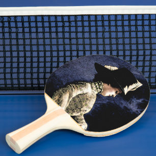 Raquete De Ping Pong Vintage vitoriana com chapéu de pena