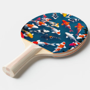 Raquete De Ping Pong Vista Aérea de Lago de Peixes Koi Coloridos