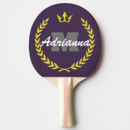 Raquete De Ping Pong Vitória Wreath Monograma e Nome PurpleBG