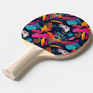 Raquete De Ping Pong Vívido Grafite de Borrifo Caótico