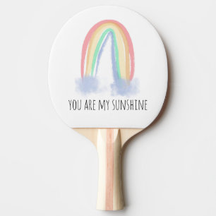 Raquete De Ping Pong Você é meu arco-íris pintado à aguarela sol