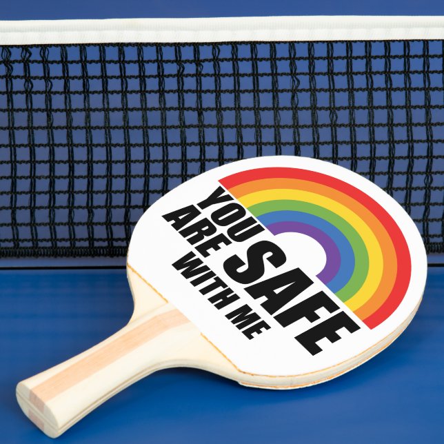 Raquete De Ping Pong Você Está Seguro Comigo LGBTQ Rainbow Prie (Insitu)