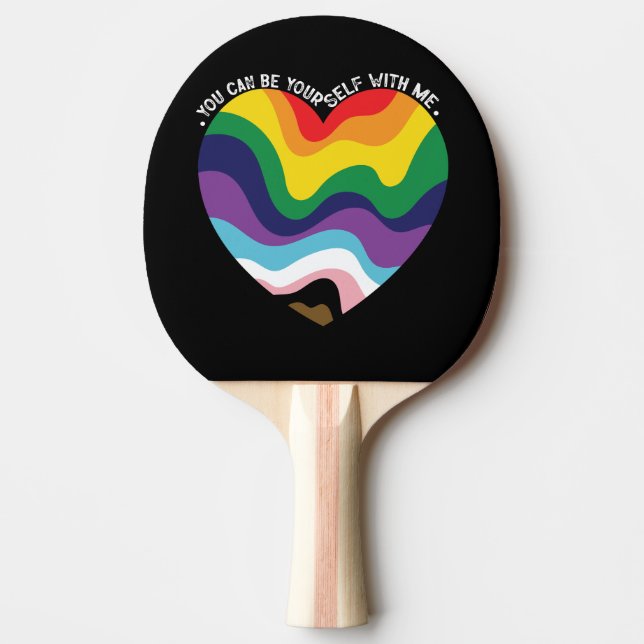 Raquete De Ping Pong Você Pode Ser Você Mesmo Comigo Gay de Transgênero (Frente)