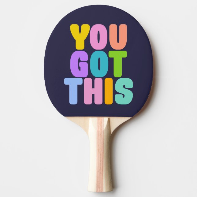 Raquete De Ping Pong Você Recebeu Esta Cotação Inspirativa Colorida (Frente)