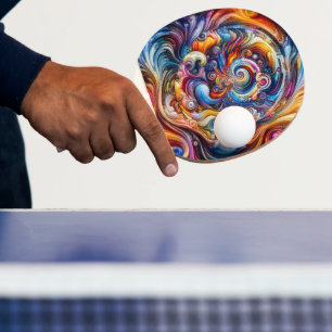 Raquete De Ping Pong Vórtice de Cores Dinâmicas