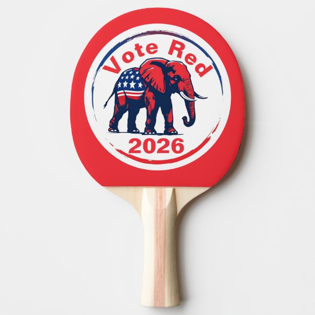 Raquete De Ping Pong Votação Vermelho 2026 (Frente)