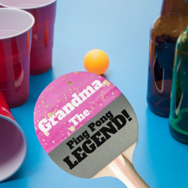 Raquete De Ping Pong Vovó, A Lenda Fala O Jogo De Prata Rosa (A ping pong paddle just for grandma!)