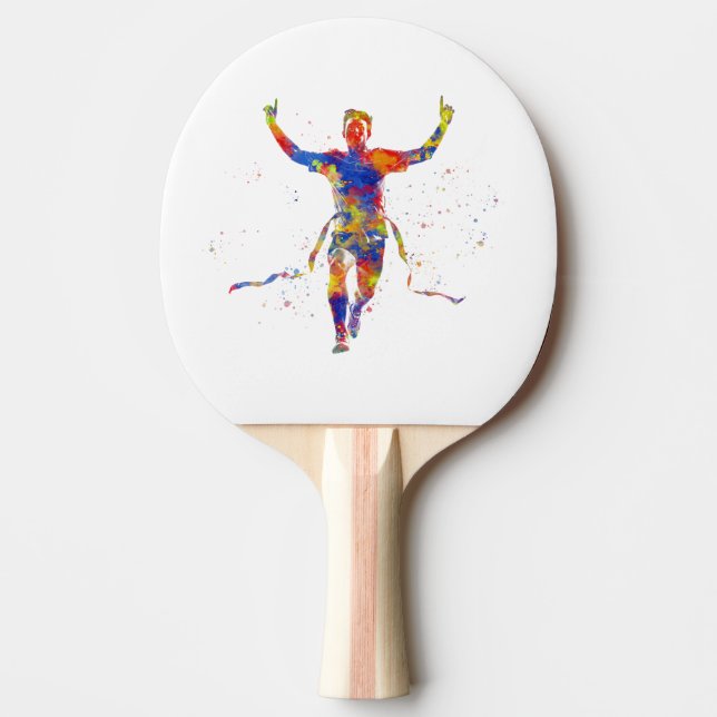 Raquete De Ping Pong Watercolor finish line runner (Frente)