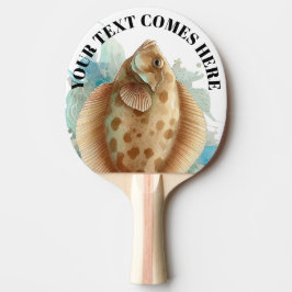 Raquete De Ping Pong Watercolor Series: Flounder/Flatfish