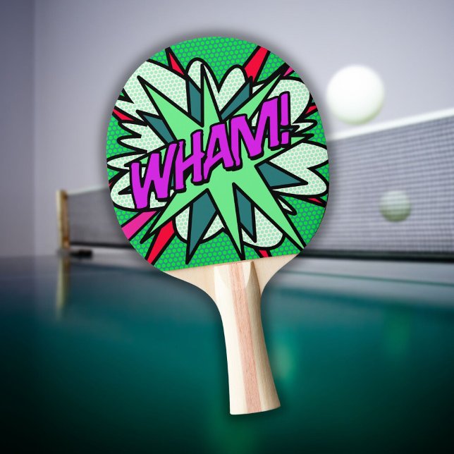 Raquete De Ping Pong WHAM Modern Legal Diversão Comic Book (WHAM Modern Cool Fun Comic Book Ping Pong Paddle)
