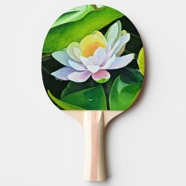 Raquete De Ping Pong White Lily Floral (Frente)