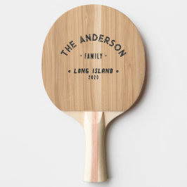 Raquete De Ping Pong White Oak Wood Vintage Seaside Family Name