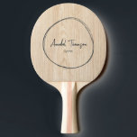Raquete De Ping Pong White Pine Name in Drawn Circle<br><div class="desc">White Pine Name in Drawn Circle Ping Pong Paddle brings a clean and inviting presence to every rally, pairing a light pine inspired design with a hand drawn circle framing a name for a look that feels both personal and timeless. The bright natural style gives the paddle a distinctive charm...</div>