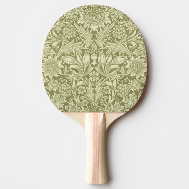 Raquete De Ping Pong William Morris Sunflower Green Flower (Frente)