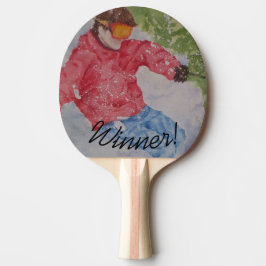 Raquete De Ping Pong Winner Down Hill Snow Skier