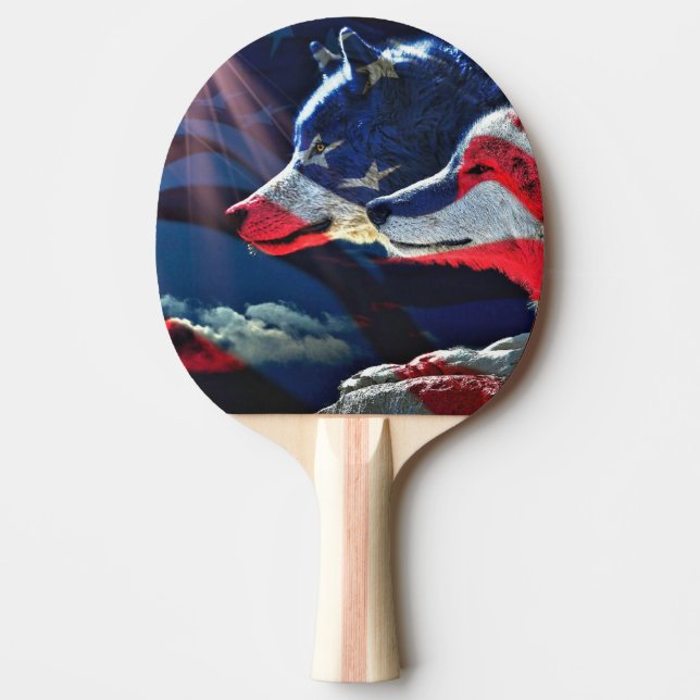 Raquete De Ping Pong Wolf Wolves Full Moon (Frente)