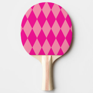 Raquete De Ping Pong Xadrez de Diamantes Harlequim Rosa Claro e Escuro