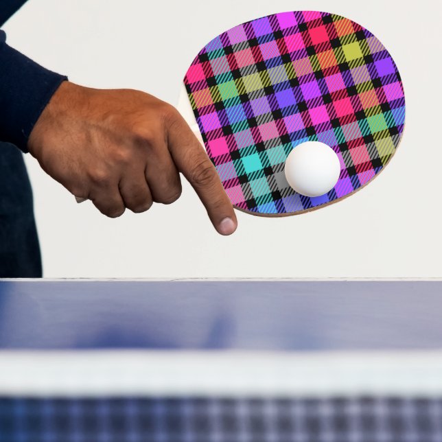 Raquete De Ping Pong Xadrez de Madras Brilhante Arco-íris (Insitu)
