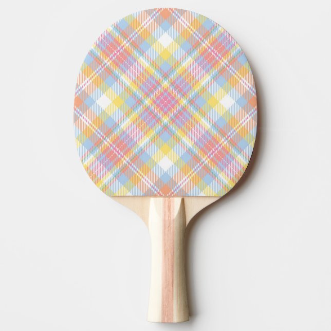 Raquete De Ping Pong Xadrez Pastel da listra (Frente)