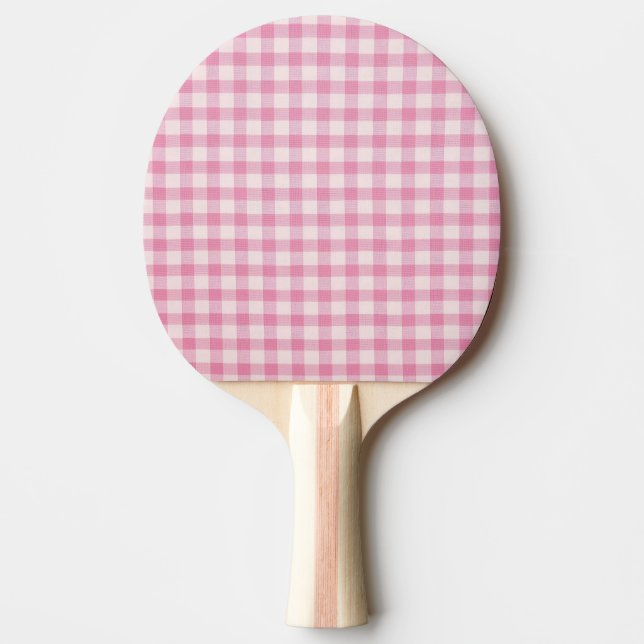 Raquete De Ping Pong Xadrez Rosa Bebê (Frente)