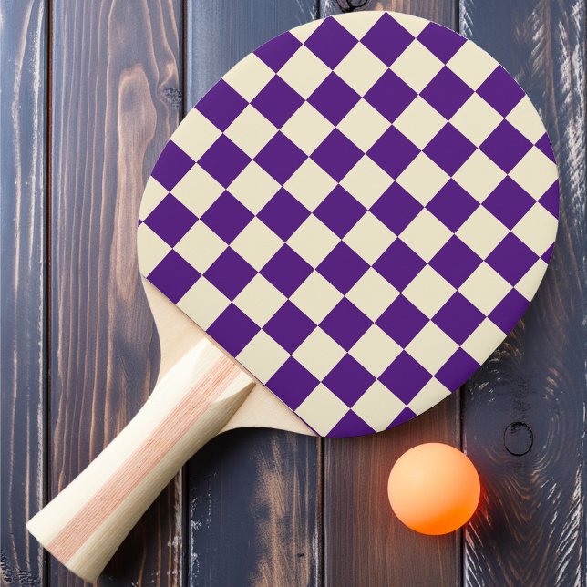 Raquete De Ping Pong Xadrez Roxo e Creme (Criador carregado)