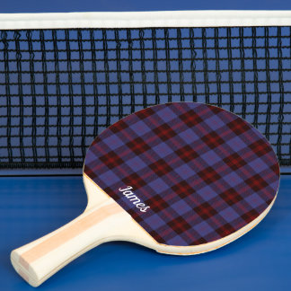 Raquete De Ping Pong xadrez tartan azul marinho vermelho