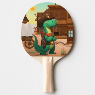 Raquete De Ping Pong Xerife/vaqueiro de dinossauro bonito