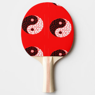Raquete De Ping Pong Yang circulcles em vermelho