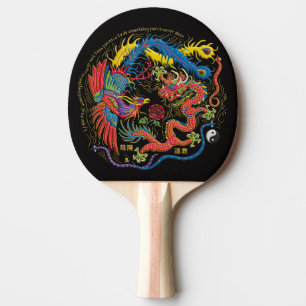 Raquete De Ping Pong Yin Yang Phoenix e pá de Pong do sibilo do dragão