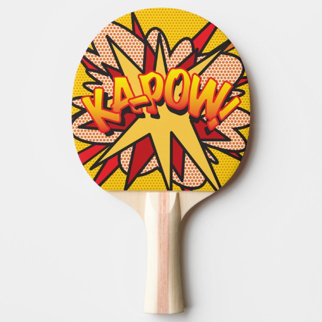 Raquete De Ping Pong ZAP KAPOW Engraçado, Legal Livro de BD Moderno (Frente)