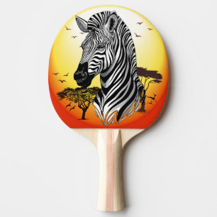Raquete De Ping Pong Zebra African Savanna Wild Animal