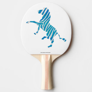 Raquete De Ping Pong Zebra azul e branca